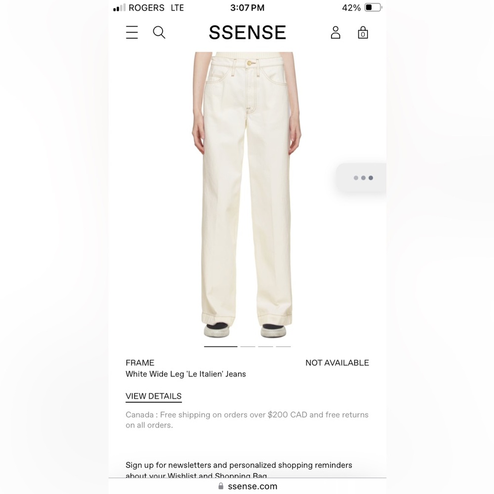 White wide leg jeans